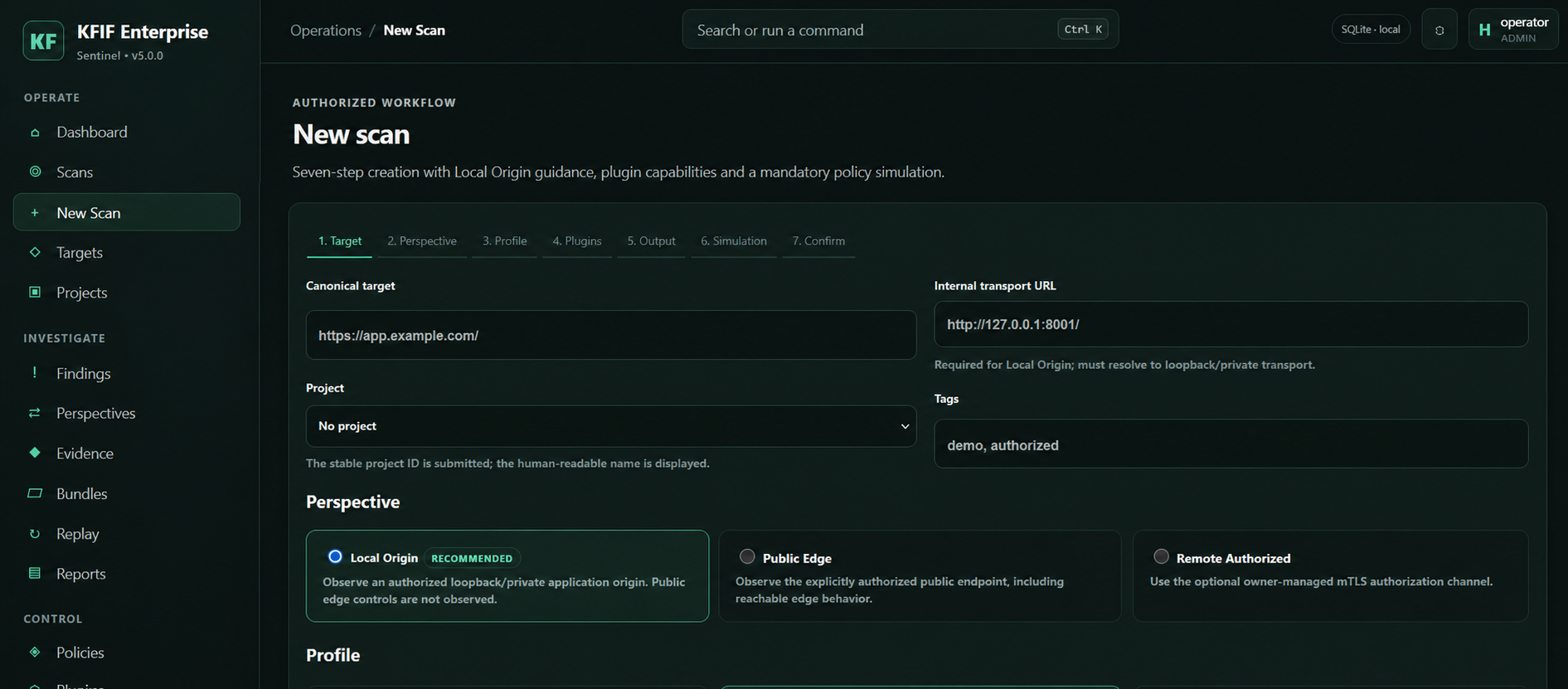 Sanitized New Scan workflow
